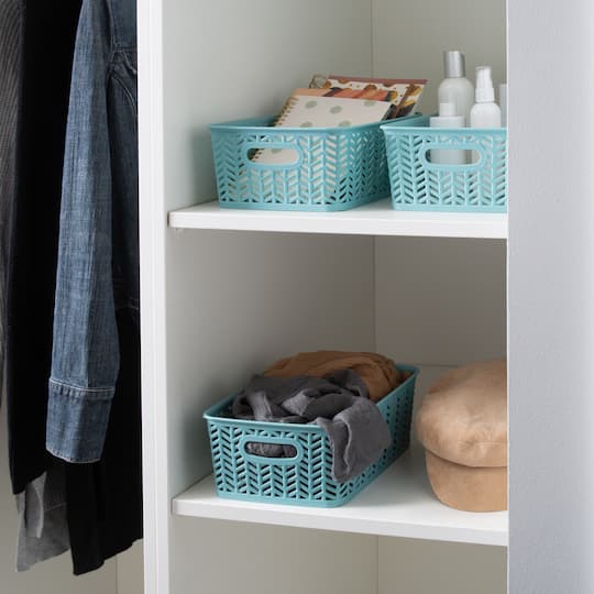 Simplify Small Herringbone Storage Basket